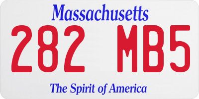 MA license plate 282MB5