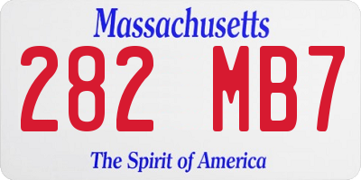 MA license plate 282MB7