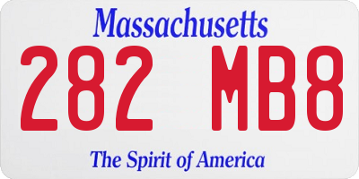 MA license plate 282MB8