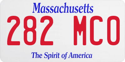 MA license plate 282MC0