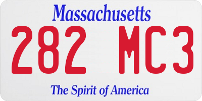 MA license plate 282MC3