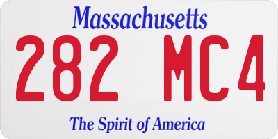 MA license plate 282MC4