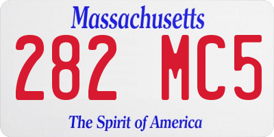 MA license plate 282MC5