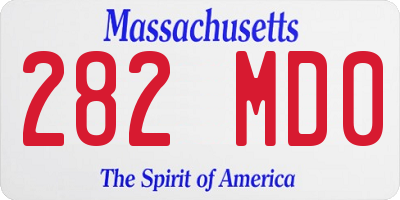 MA license plate 282MD0
