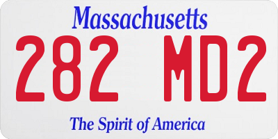 MA license plate 282MD2