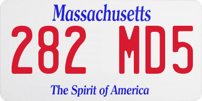 MA license plate 282MD5
