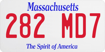 MA license plate 282MD7