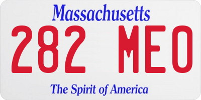MA license plate 282ME0