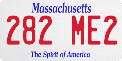 MA license plate 282ME2