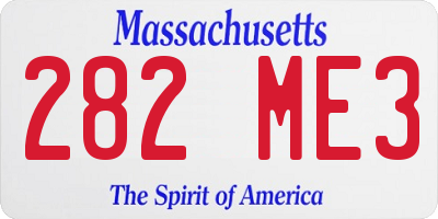 MA license plate 282ME3