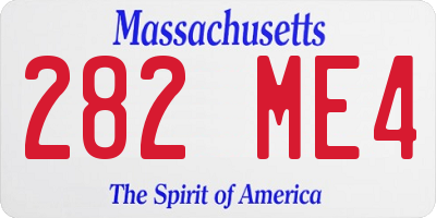 MA license plate 282ME4