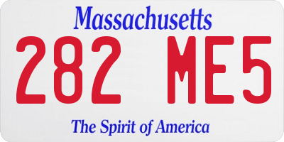 MA license plate 282ME5