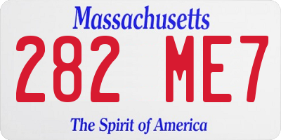 MA license plate 282ME7