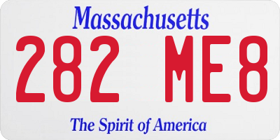 MA license plate 282ME8