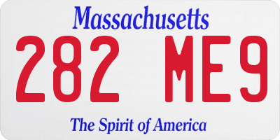 MA license plate 282ME9
