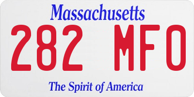 MA license plate 282MF0