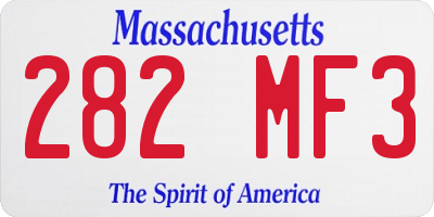 MA license plate 282MF3