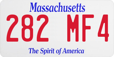 MA license plate 282MF4