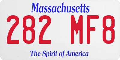 MA license plate 282MF8