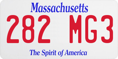 MA license plate 282MG3
