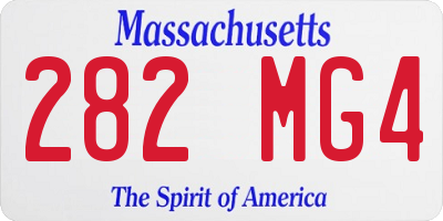 MA license plate 282MG4