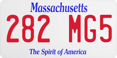 MA license plate 282MG5
