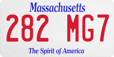 MA license plate 282MG7