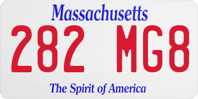 MA license plate 282MG8