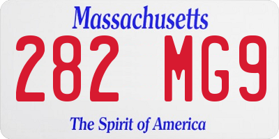 MA license plate 282MG9