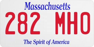 MA license plate 282MH0
