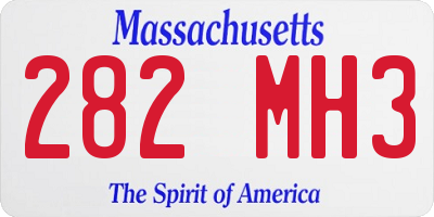 MA license plate 282MH3