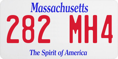 MA license plate 282MH4