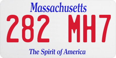MA license plate 282MH7