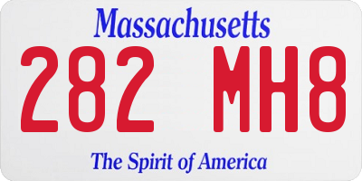MA license plate 282MH8
