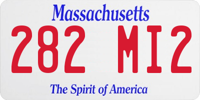 MA license plate 282MI2