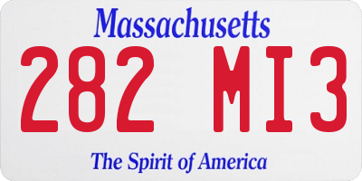 MA license plate 282MI3