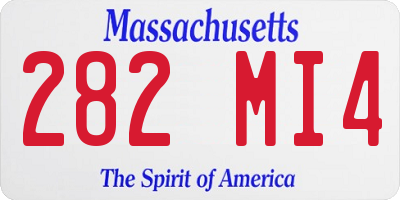 MA license plate 282MI4