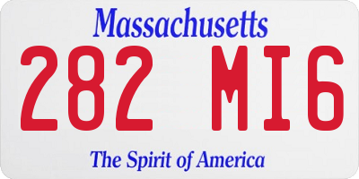 MA license plate 282MI6