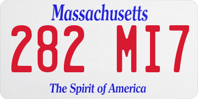 MA license plate 282MI7
