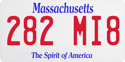 MA license plate 282MI8
