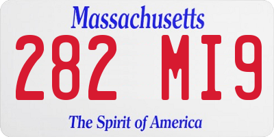 MA license plate 282MI9