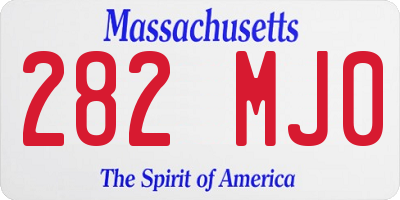 MA license plate 282MJ0