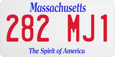 MA license plate 282MJ1