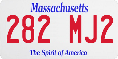MA license plate 282MJ2