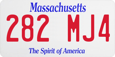 MA license plate 282MJ4