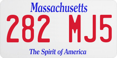 MA license plate 282MJ5