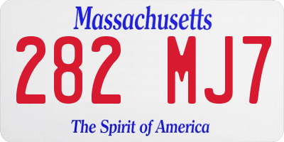 MA license plate 282MJ7