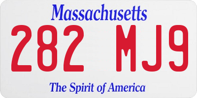 MA license plate 282MJ9