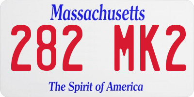 MA license plate 282MK2