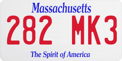 MA license plate 282MK3